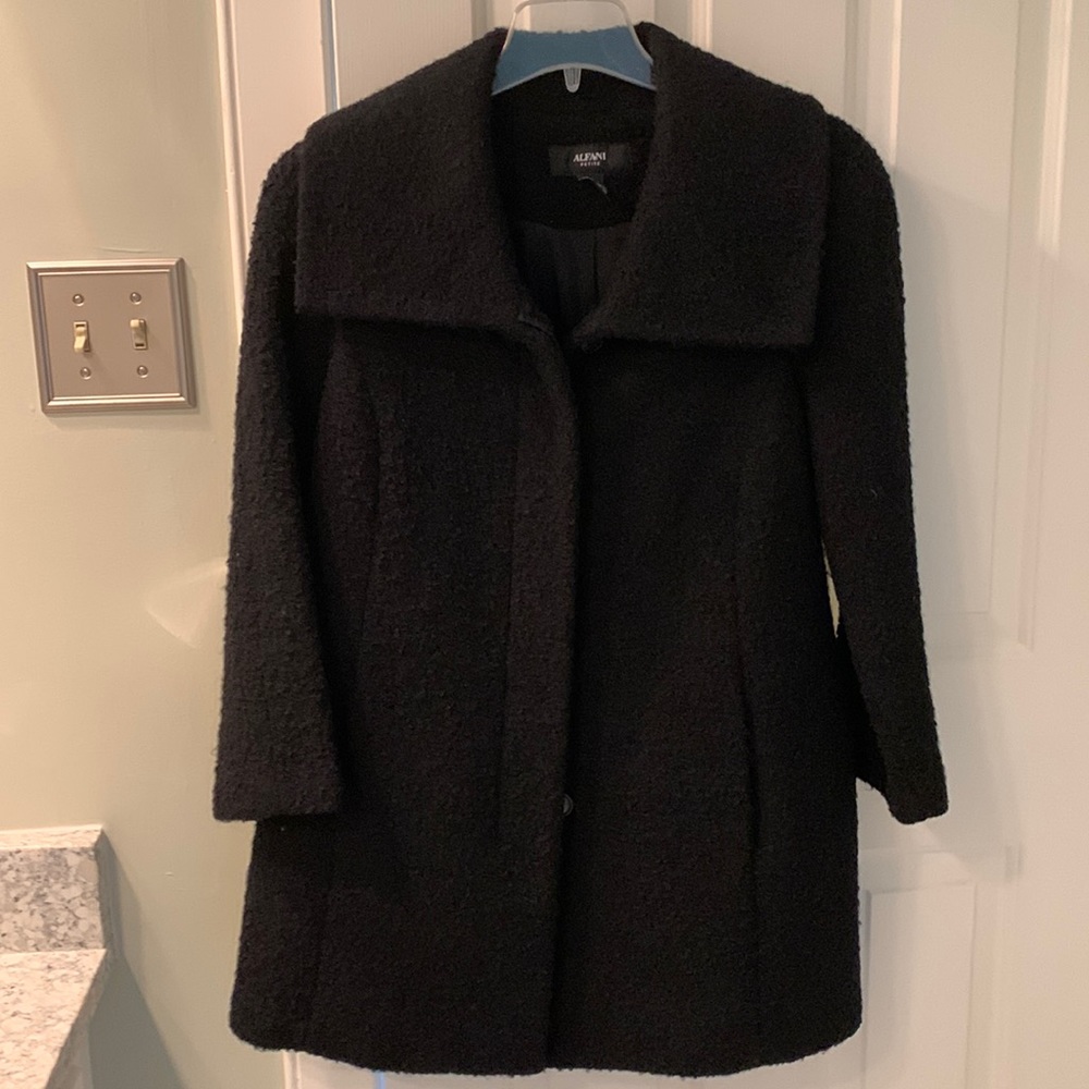 Alfani petite Black Wool Car Coat